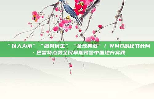 “以人为本”“服务民生”“全球典范”!WMO副秘书长柯·巴雷特点赞全民早期预警中国地方实践