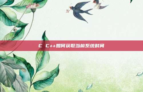 C C++如何获取当前系统时间