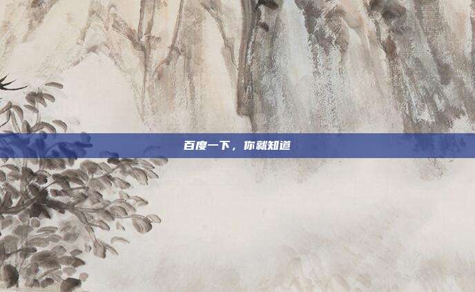 百度一下，你就知道
