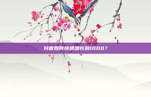 抖音如何快速增长到1000？