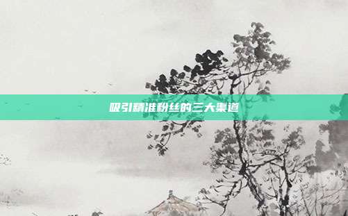 吸引精准粉丝的三大渠道