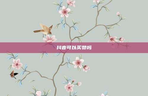 抖音可以买赞吗