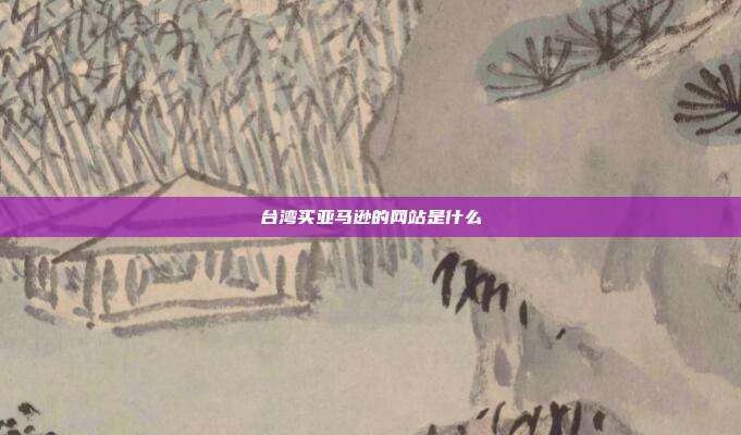 台湾买亚马逊的网站是什么