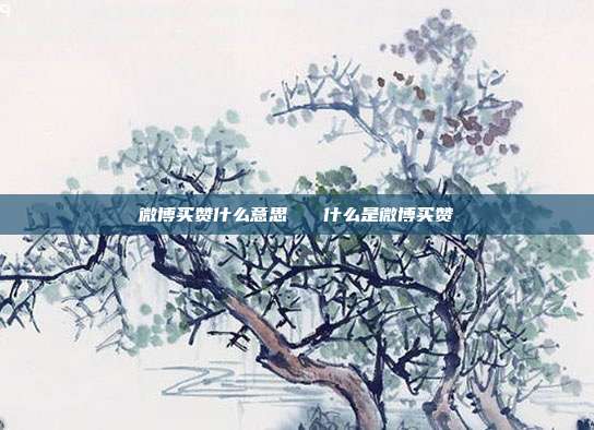 微博买赞什么意思   什么是微博买赞