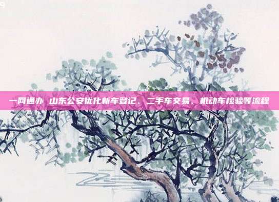 一网通办 山东公安优化新车登记、二手车交易、机动车检验等流程