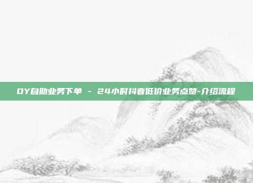 DY自助业务下单 - 24小时抖音低价业务点赞-介绍流程