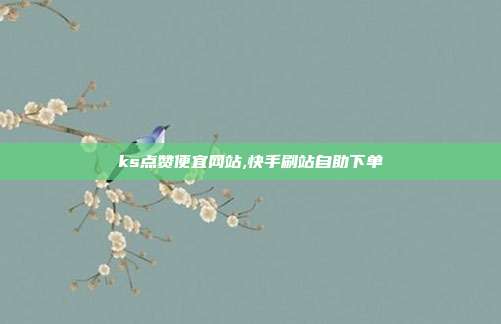 ks点赞便宜网站,快手刷站自助下单