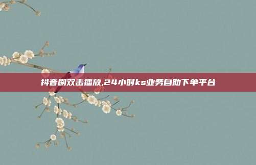 抖音刷双击播放,24小时ks业务自助下单平台