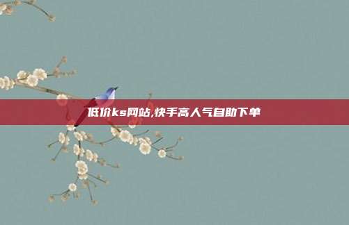 低价ks网站,快手高人气自助下单