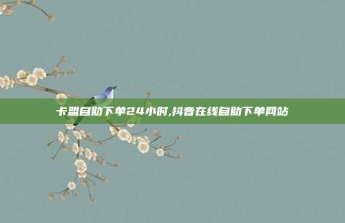 卡盟自助下单24小时,抖音在线自助下单网站