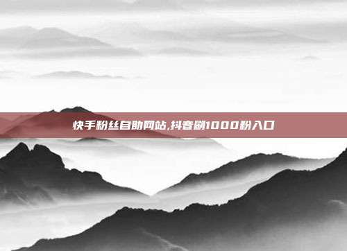 快手粉丝自助网站,抖音刷1000粉入口
