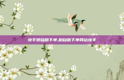 快手赞自助下单,粉自助下单网站快手