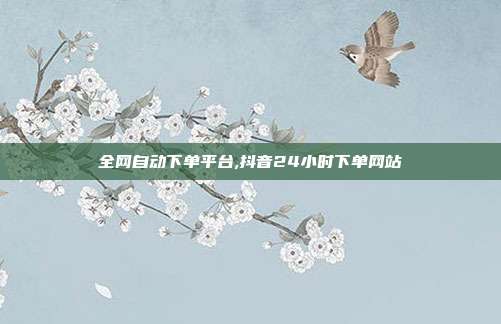 全网自动下单平台,抖音24小时下单网站
