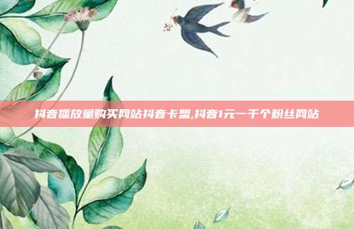 抖音播放量购买网站抖音卡盟,抖音1元一千个粉丝网站