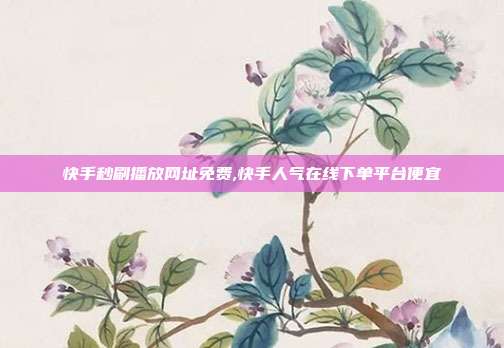 快手秒刷播放网址免费,快手人气在线下单平台便宜