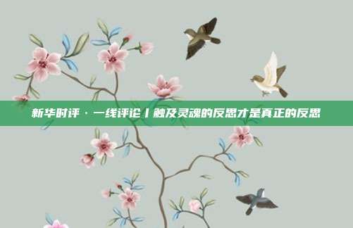 新华时评·一线评论丨触及灵魂的反思才是真正的反思