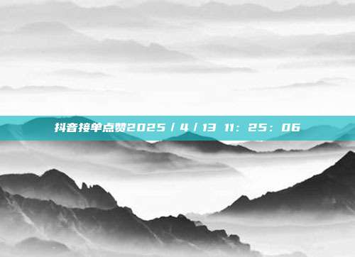 抖音接单点赞2025／4／13 11：25：06
