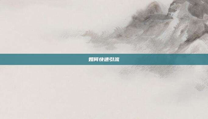 如何快速引流