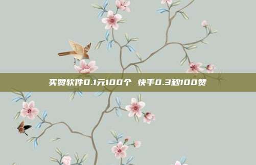 买赞软件0.1元100个 快手0.3秒100赞