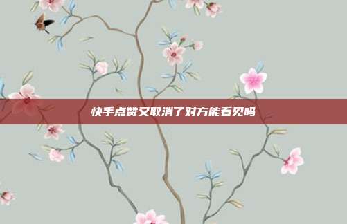 快手点赞又取消了对方能看见吗