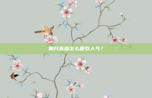 刚开直播怎么吸引人气?