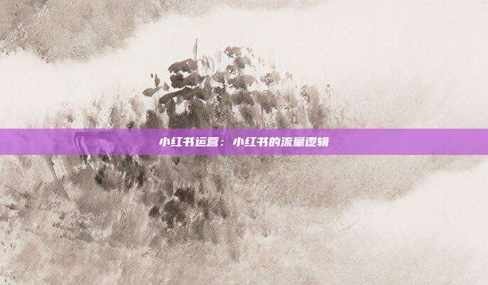 小红书运营：小红书的流量逻辑