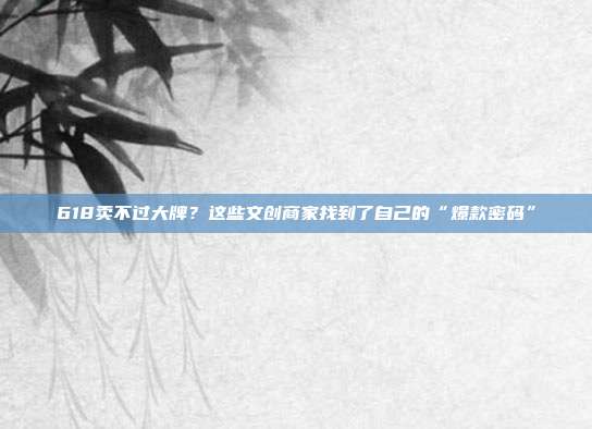 618卖不过大牌？这些文创商家找到了自己的“爆款密码”