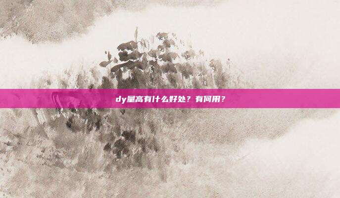 dy量高有什么好处?有何用?