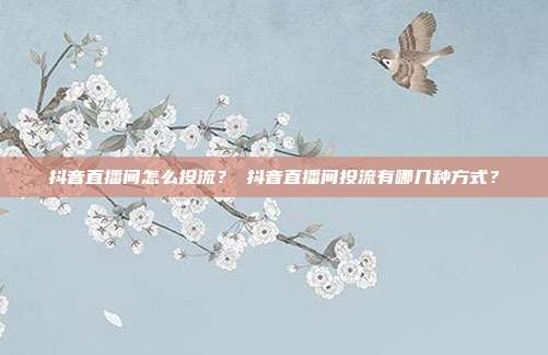 抖音直播间怎么投流？‌抖音直播间投流有哪几种方式？