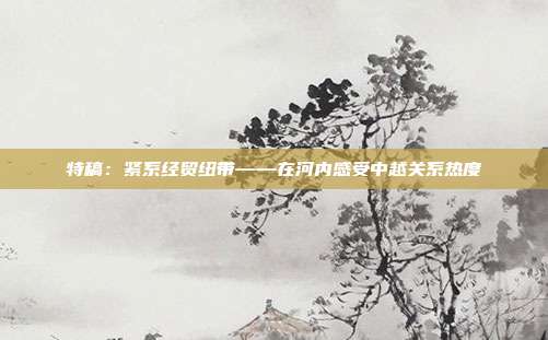 特稿：紧系经贸纽带——在河内感受中越关系热度