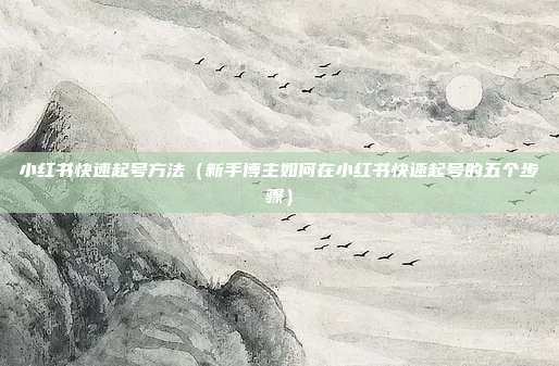 小红书快速起号方法（新手博主如何在小红书快速起号的五个步骤）