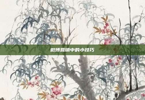 微博营销中的小技巧