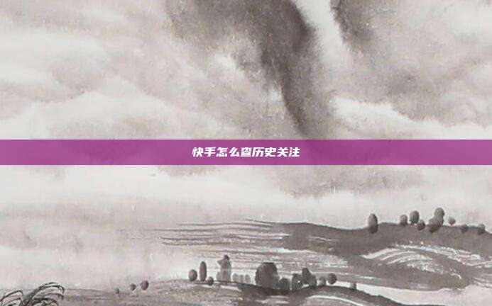快手怎么查历史关注