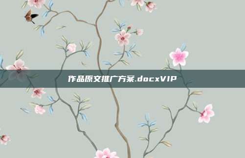 作品原文推广方案.docxVIP