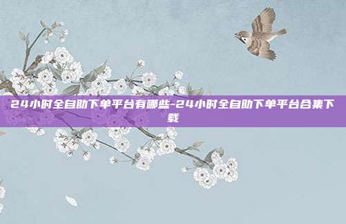 24小时全自助下单平台有哪些-24小时全自助下单平台合集下载