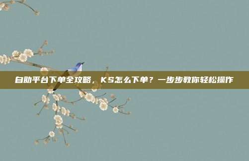 自助平台下单全攻略，KS怎么下单？一步步教你轻松操作