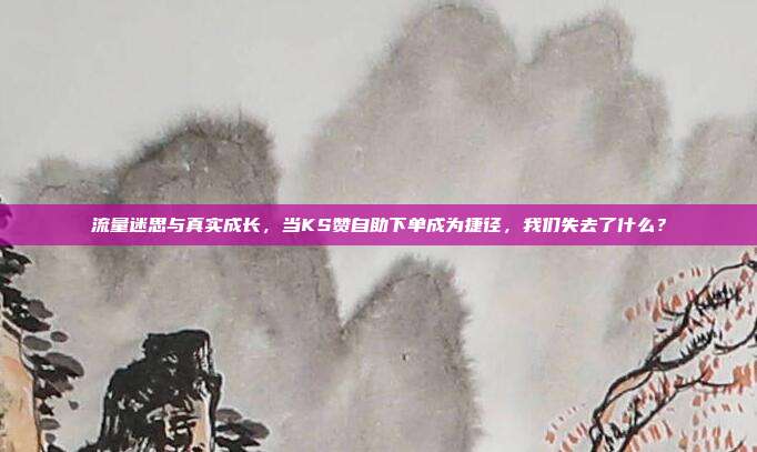 流量迷思与真实成长，当KS赞自助下单成为捷径，我们失去了什么？