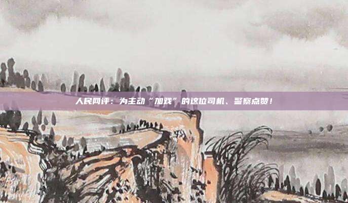 人民网评:为主动“加戏”的这位司机、警察点赞!