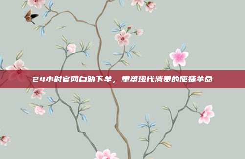 24小时官网自助下单，重塑现代消费的便捷革命