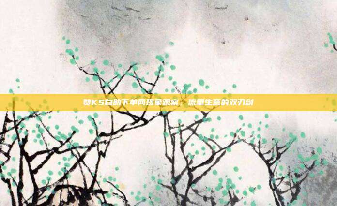 赞KS自助下单网现象观察，流量生意的双刃剑