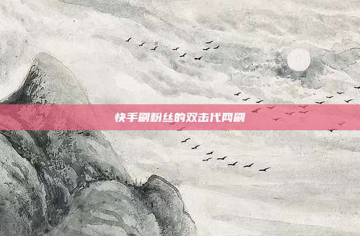 快手刷粉丝的双击代网刷