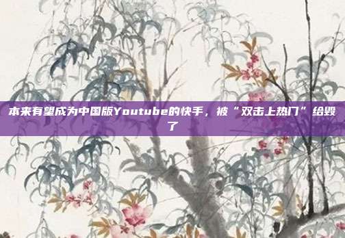 本来有望成为中国版Youtube的快手,被“双击上热门”给毁了