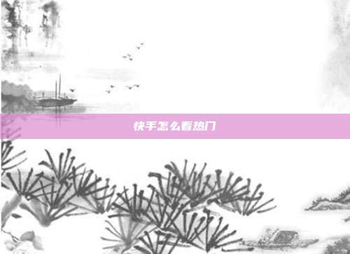 快手怎么看热门