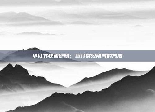 小红书快速涨粉:避开常见陷阱的方法