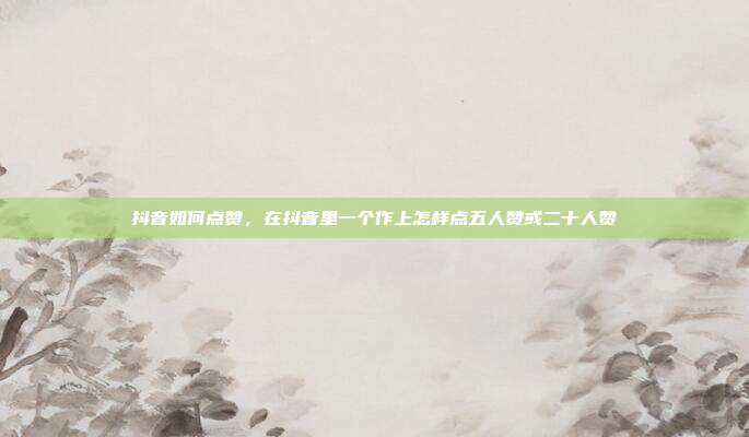 抖音如何点赞,在抖音里一个作上怎样点五人赞或二十人赞