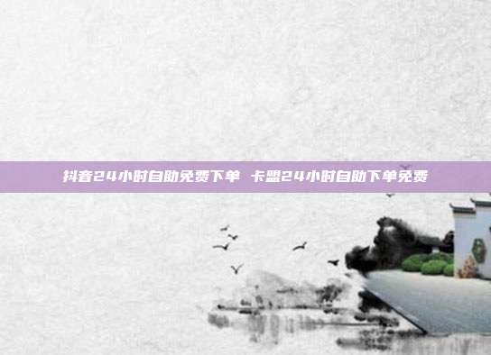 抖音24小时自助免费下单 卡盟24小时自助下单免费