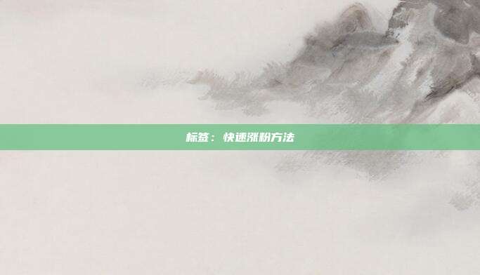 标签：快速涨粉方法
