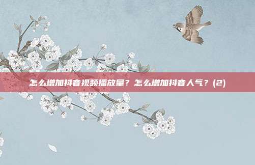 怎么增加抖音视频播放量?怎么增加抖音人气?(2)