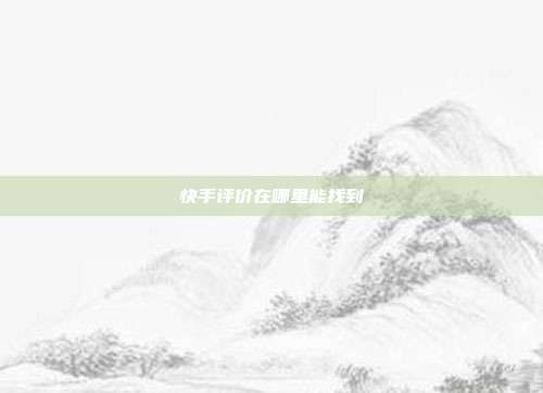 快手评价在哪里能找到