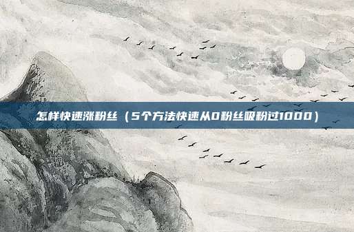 怎样快速涨粉丝(5个方法快速从0粉丝吸粉过1000)